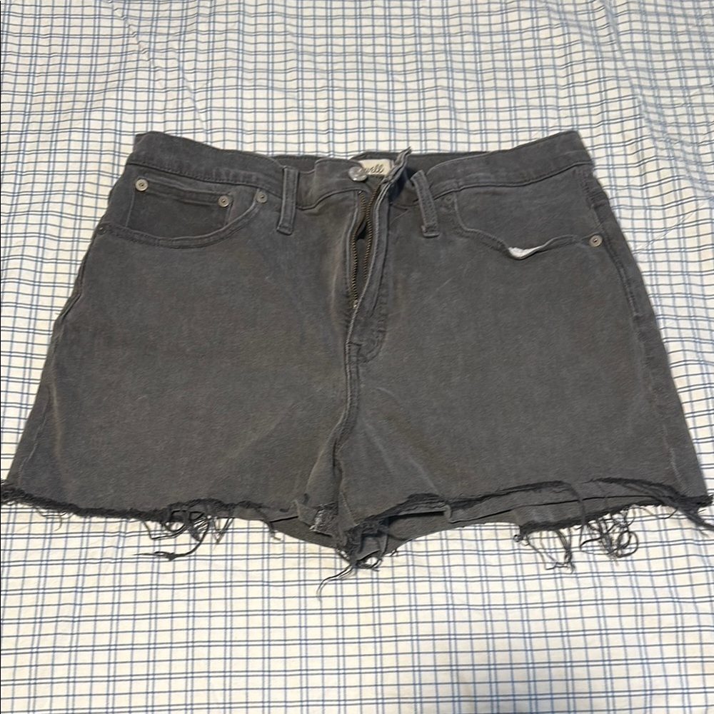 Madewell Distressed Charcoal Jean Shorts